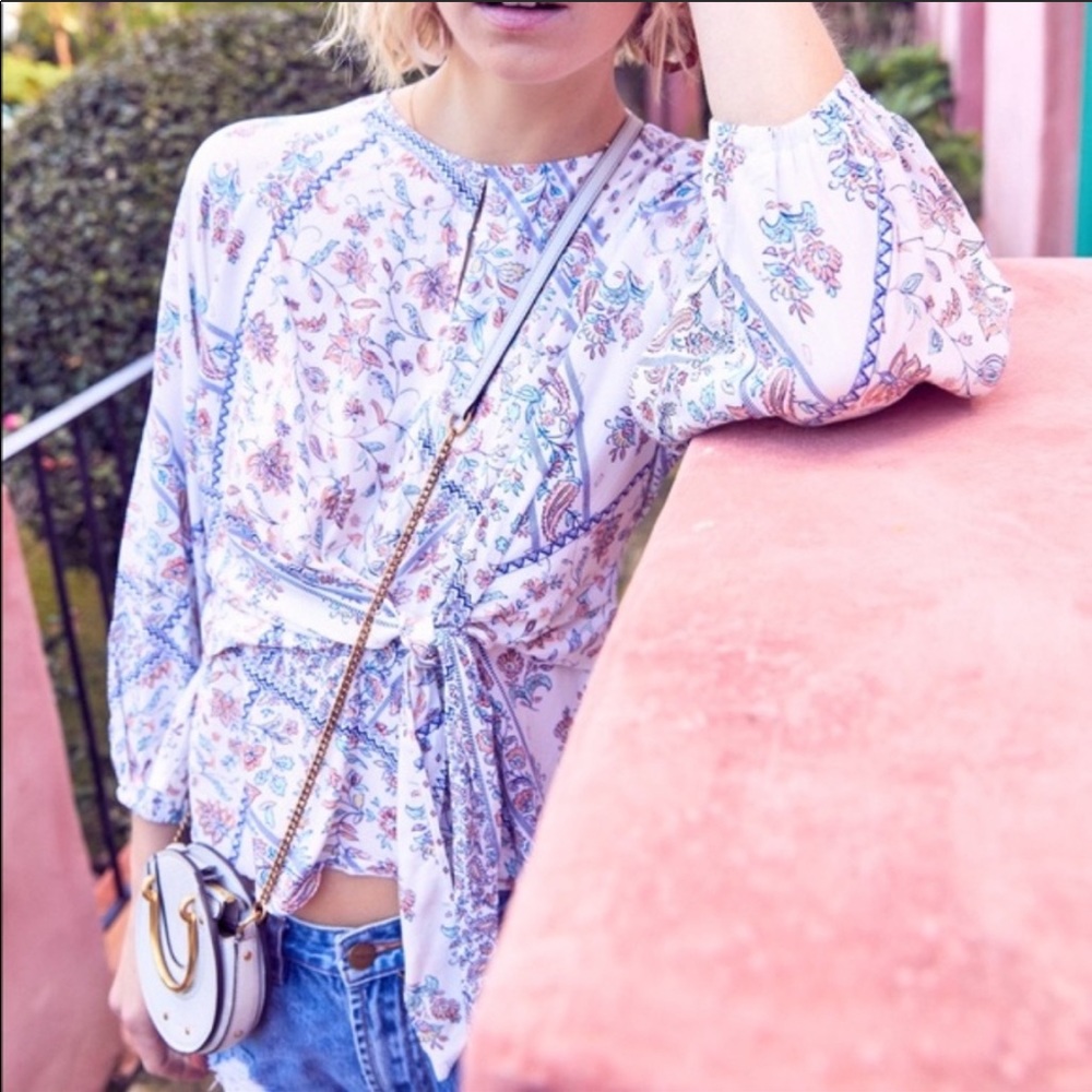 Blake print Gabriella front tie top - Picture 3 of 8